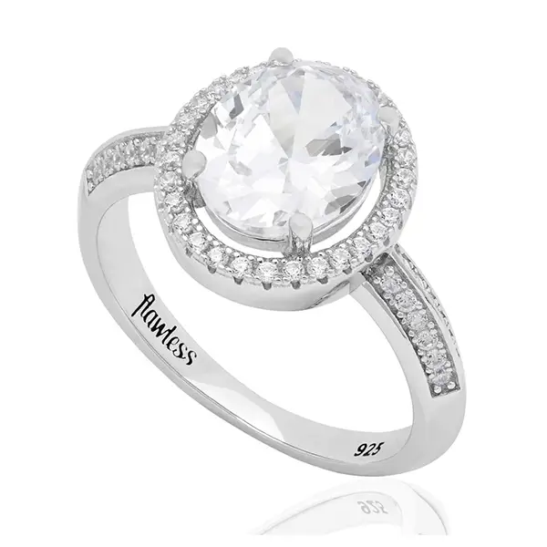 Clear Sparkle Oval Ring