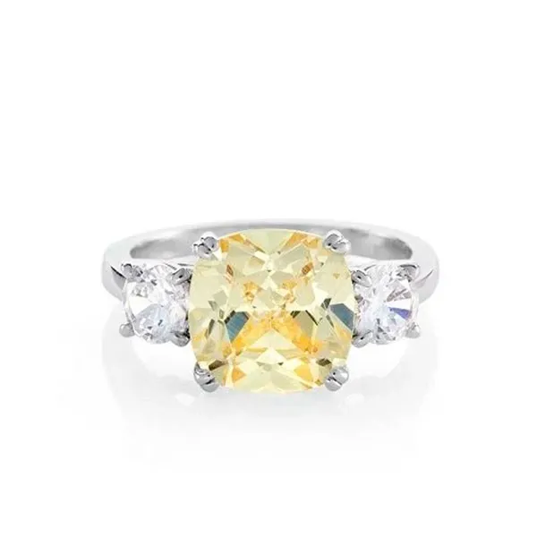 Large Cushion Canary Meghan Ring