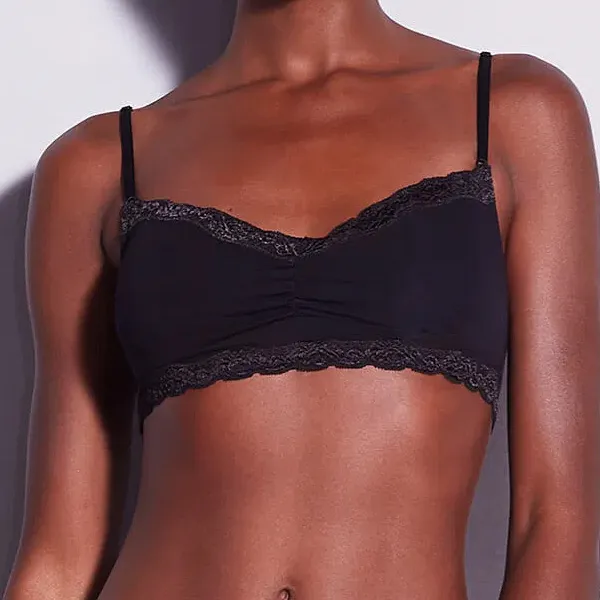 SUTIÃ TOP COM BOJO REMOVÍVEL EM MODAL E DETALHE EM RENDA