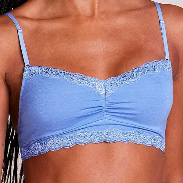 Suti? Top Com Bojo Remov?vel Em Modal E Detalhe Em Renda