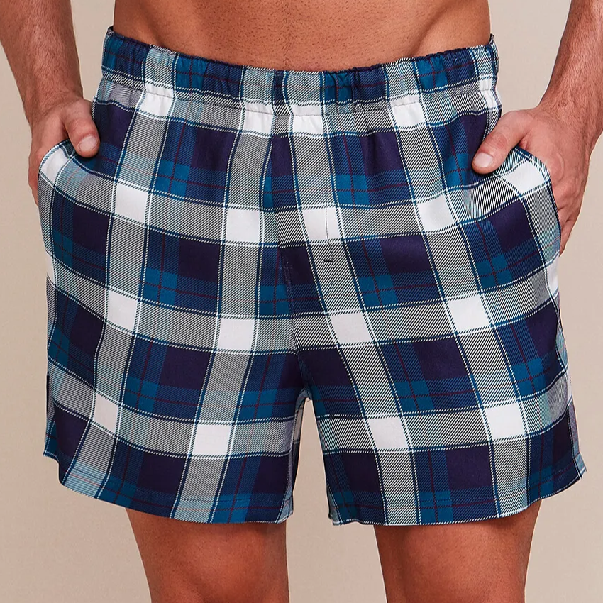 SHORT MASCULINO EM VISCOSE ESTAMPADA FOLK