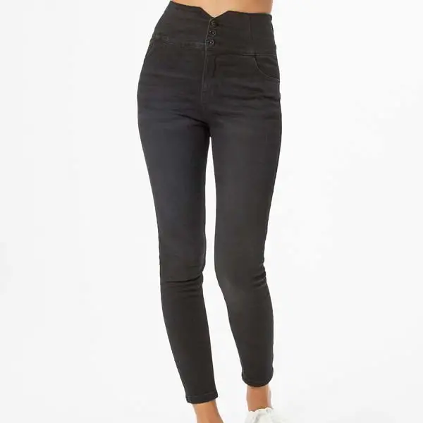 High-waisted skinny jeans