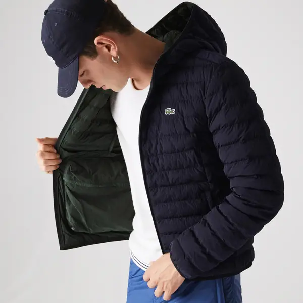 Men's Lightweight Foldable Hooded Water-Resistant Puffer Coat