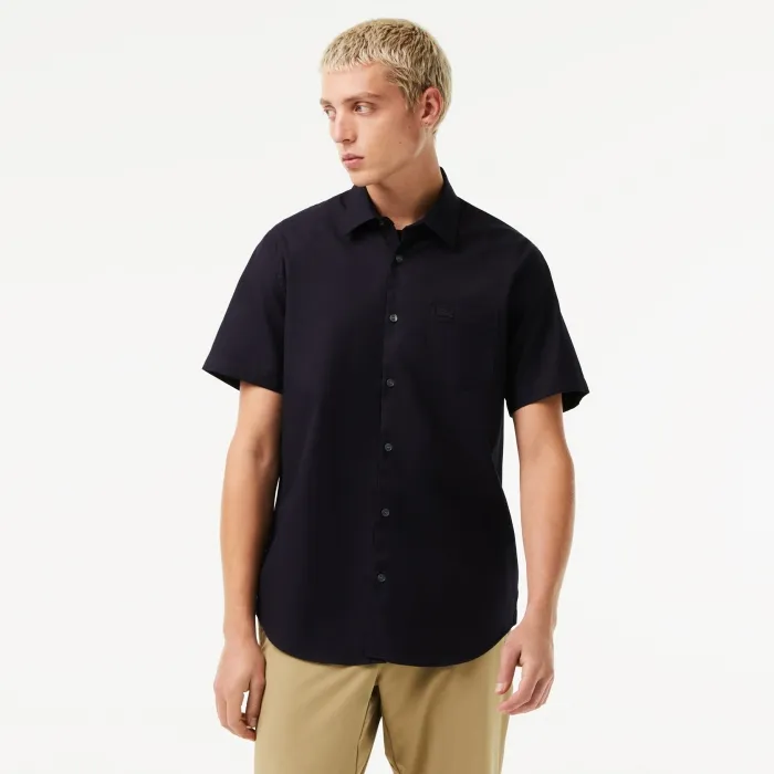 CAMISA LISA POPELINE PIQUE REGULAR FIT MC