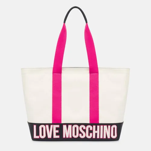 BORSA CANVAS NATUR+PU NERO+W.FUXIA