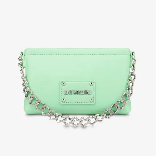 BORSA PU MENTA+ STRASS CHAIN ARGEN.