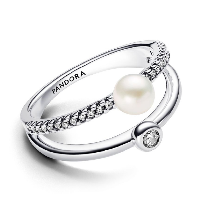 Sterling silver ring with white treated fresh