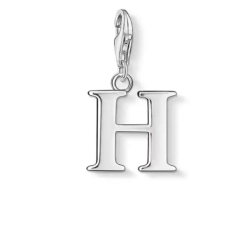 Charm H, plata de ley 925, liso
