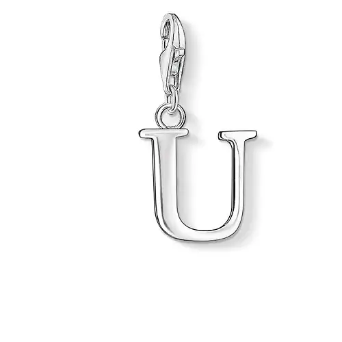 Charm U, plata de ley 925, liso