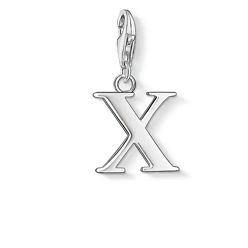 Charm X, plata de ley 925, liso
