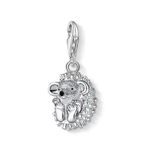 Charm Erizo, plata de ley 925, esmalte en frío, liso