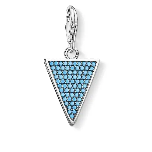 "Charm pendant ""Triangle Turquoise"", 925 Sterling Silver"