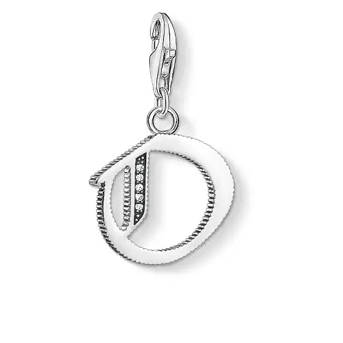 "Charm pendant ""Letter O Silver"", 925 Sterling Silver"