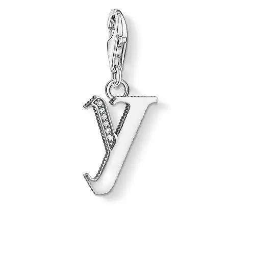 "Charm pendant ""Letter Y Silver"", 925 Sterling Silver"