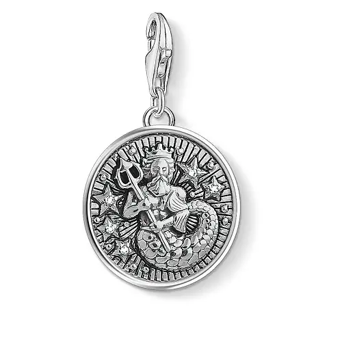 "Charm pendant ""Zodiac Sign Aquarius"", 925 Sterling Silver"