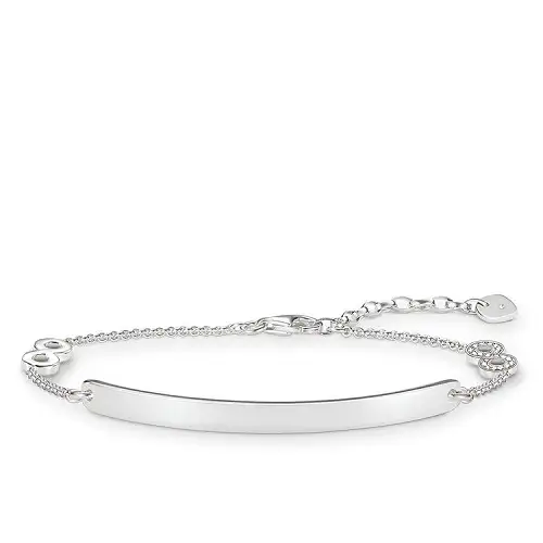 Pulsera, plata de ley 925/ diamante blanco, blanco, 14-19 cm