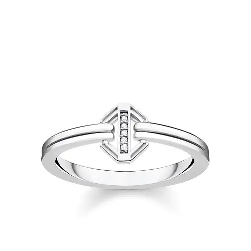 Ring, 925 Sterling silver, white diamond
