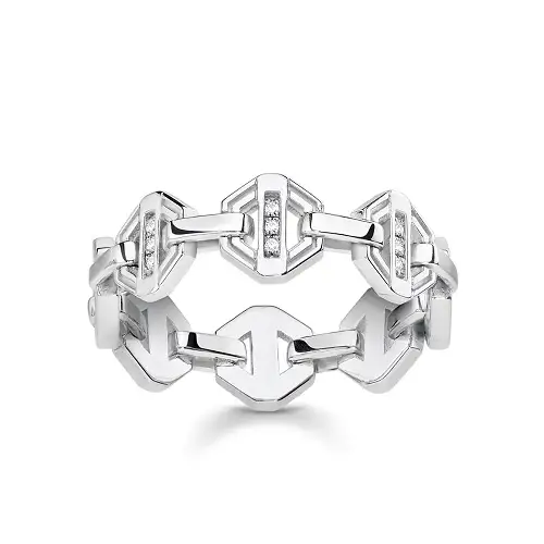 Ring, 925 Sterling silver, white diamond
