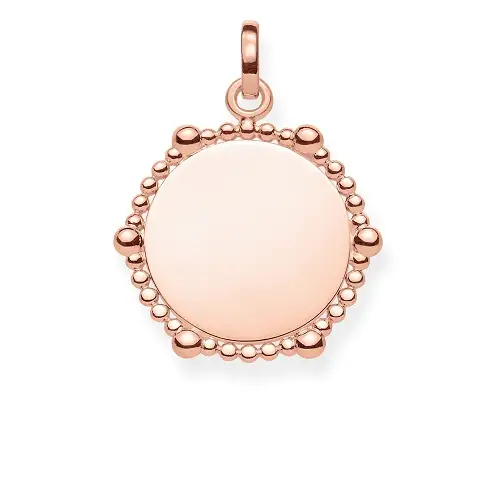 Pendant, 925 Sterling Silver, gold plated rose gold, rose gold-coloured
