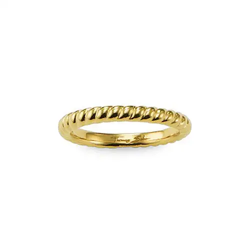 Anillo, plata de ley 925, baño de oro amarillo, liso, 50