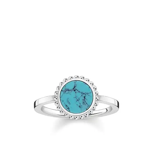 Ring, 925 Sterling Silver, Turquoise, 54
