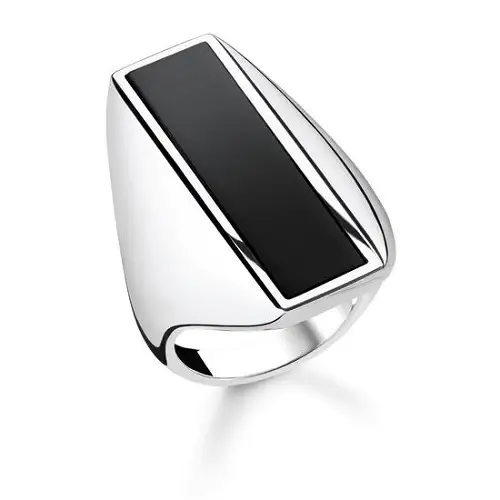 Ring, 925 Sterling silver, onyx