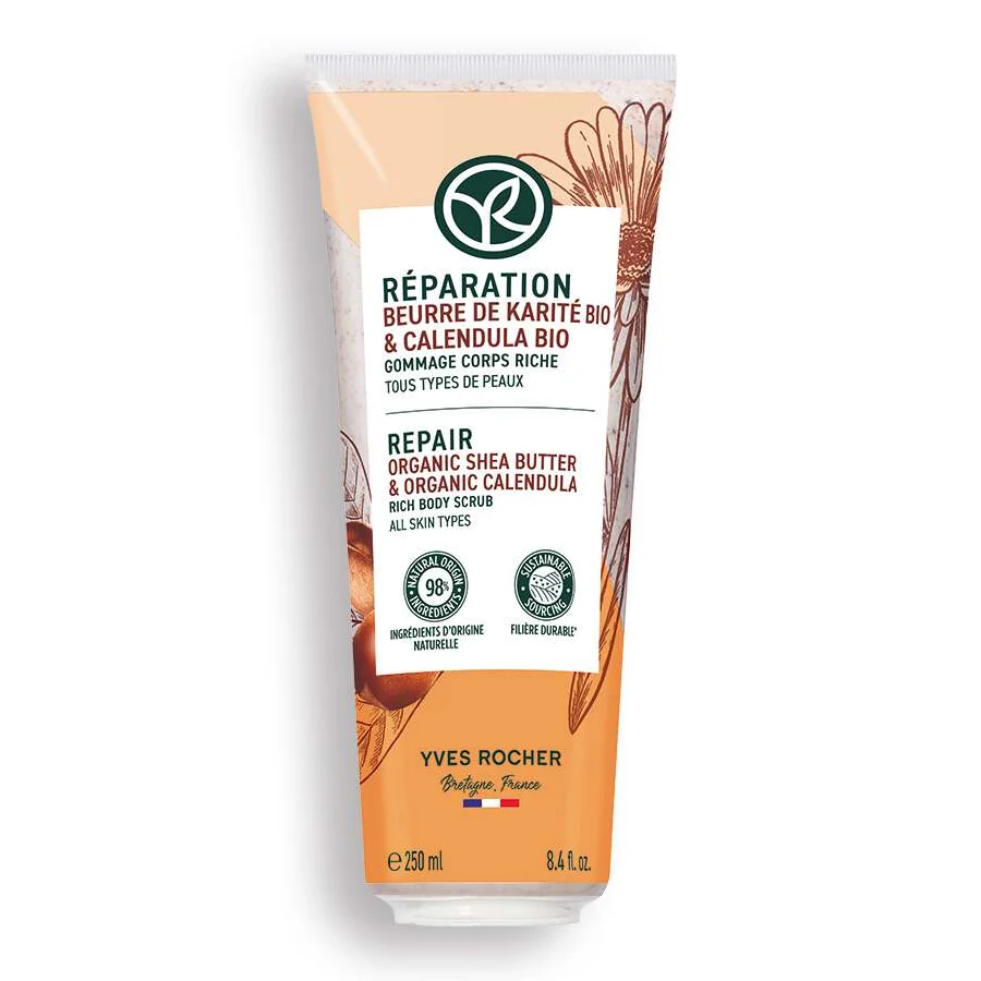 EXFOLIANTE CORPORAL NUTRITIVO - MANTECA DE KARITE BIO Y CALENDULA BIO - TODO TIPO DE PIELES 