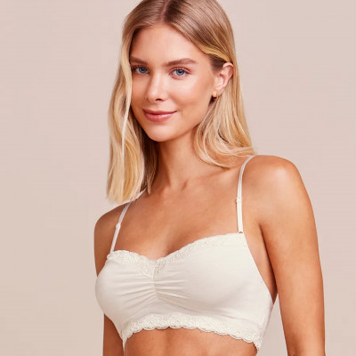 Suti? Top Com Bojo Remov?vel Em Modal E Detalhe Em Renda