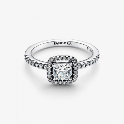 Sterling silver ring with clear cubic zirconia