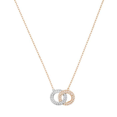 STONE:NECKLACE DOUBLE SILK/CRY/ROS