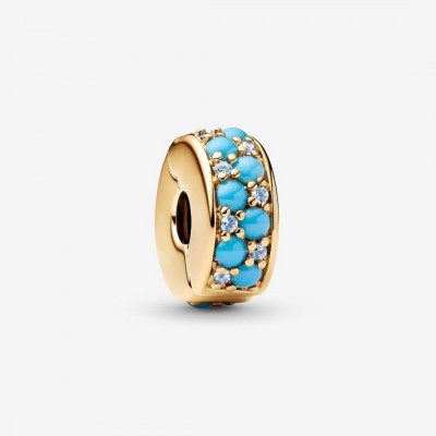 14k gold-plated clip with turquoise stone and silicone grip