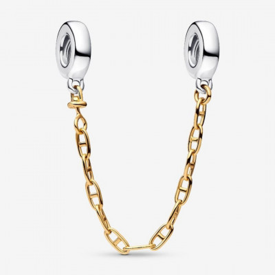 Sterling silver and 14k gold-plated safety chain