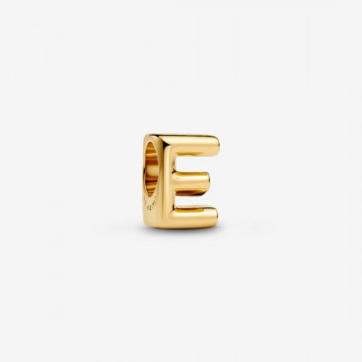 LETTER E 14K GOLD-PLATED CHARM