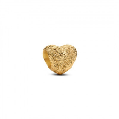 Textured mini heart 14k gold-plated charm