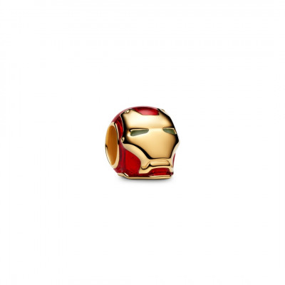Marvel Iron Man 14k gold-plated charm with glow in the dark and red enamel