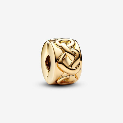 Knotted hearts 14k gold-plated clip
