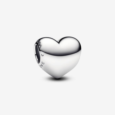 Engravable medium heart sterling silver charm