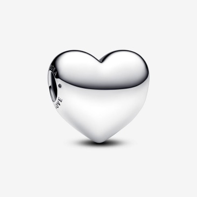 Engravable large heart sterling silver charm