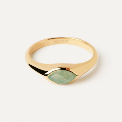 AN Green Aventurine Nomad Stamp Ring 10