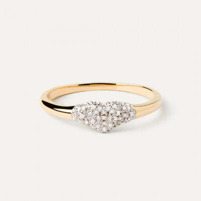 Diamonds and Gold Super Heart Stamp Ring