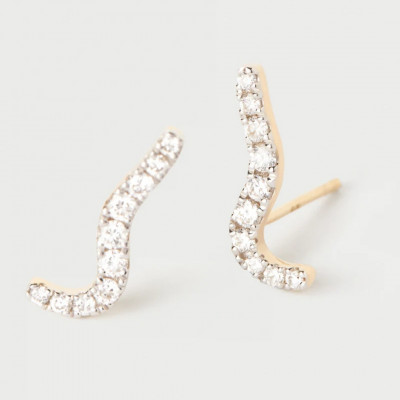 AR Diamonds and gold Flow stud earrings U