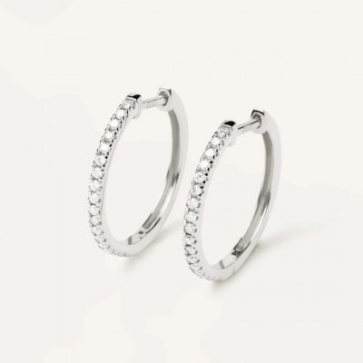 AR Diamonds and White Gold Eternity Medium Hoops U