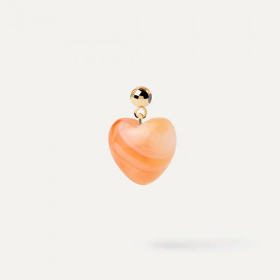 CH Orange Agate Heart Charm U