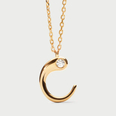 C initial pendant necklace