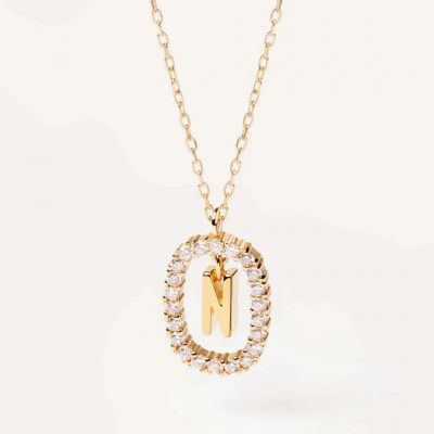 CO Diamonds and Gold Letter N Necklace U
